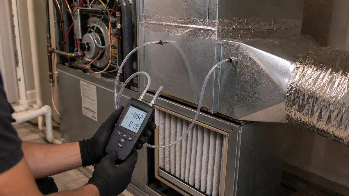 Measuring static pressure to diagnose weak Carrier airflow in Santa Clarita